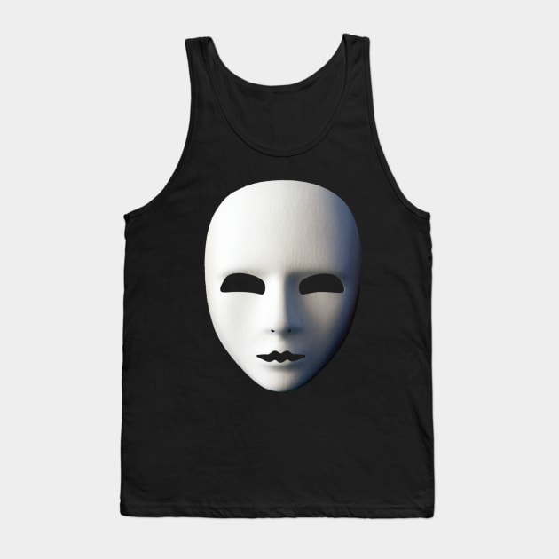 White Volto Grezzo Venetian Masquerade Mask Tank Top by TJWDraws